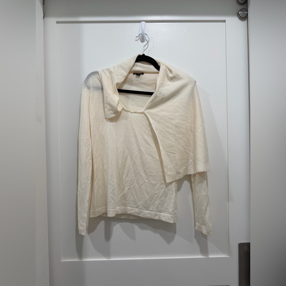 Vintage LAFAYETTE 148 NEW YORK 100% Merino Wool Sweater Shirt Long Sleeve-Size S